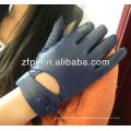 Guantes de cuero azules baratos al por mayor del invierno para las señoras